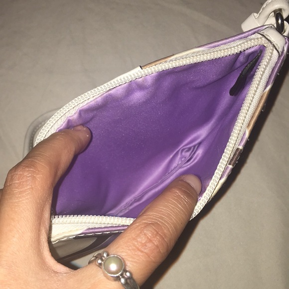 Purple and ivory Coach wristlet - Picture 2 of 2